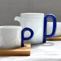 Hakusan Porcelain Dining & Tableware P-type Tea Cup And Wooden Saucer