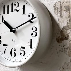 Riki Watanabe Riki Steel Clock WHITE (WR08-25 WH) With Numbers