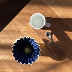 CIBI Kitchen Origami Dripper (M) Navy W/ Wooden Stand