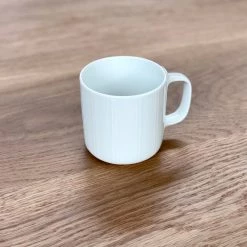 Hakusan Porcelain Tea & Coffee Relief Mug Vertical Lines