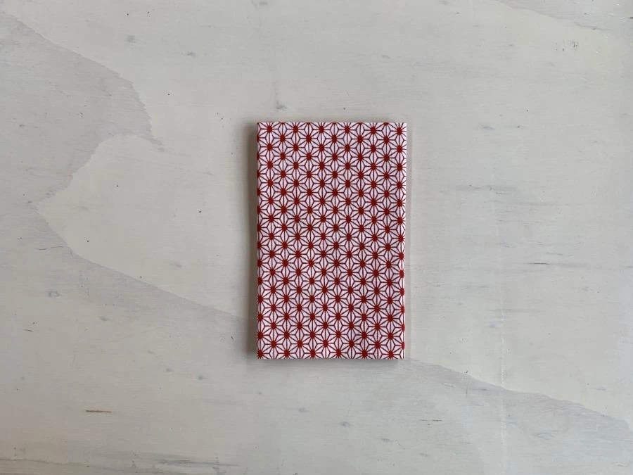 Kamawanu Tenugui - Hemp Leaves Red "Asa-no-ha" 1 Kamawanu Tenugui - Hemp Leaves Red "Asa-no-ha"