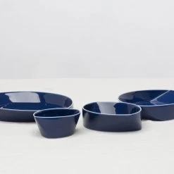 Hakusan Porcelain Leaves Plate Set (4pcs) Blue Dining & Tableware