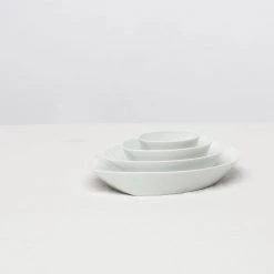 Hakusan Porcelain Dining & Tableware Leaves Plate Set(4pcs) White