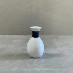 Hakusan Porcelain Dining & Tableware Linen Line Sake Bottle Indigo