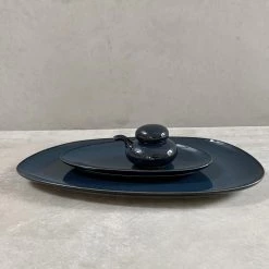Hakusan Porcelain Petra Long Platter (M) - Navy Or Grey