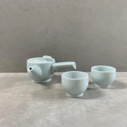 Hakusan Porcelain Tea & Coffee SAWA Tea Set Pale Green (3pcs)