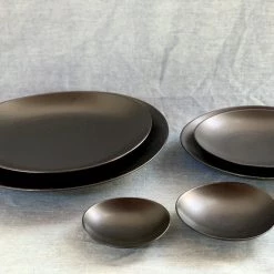 Hakusan Porcelain Dining & Tableware Waen Plate Matt Black