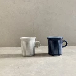 Hakusan Porcelain Yoshizubori Mug Grey Or Navy